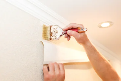 Pose de papier peint au Gué-de-Velluire — revêtements muraux et toiles de verre